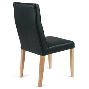 Desmond Leather Dining Chair in Oak/Black
