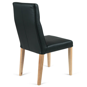 Desmond Leather Dining Chair in Oak/Black