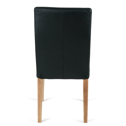 Desmond Leather Dining Chair in Oak/Black