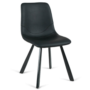 Ezra Leatherette Dining Chair in Black
