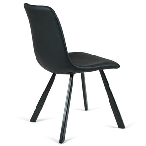 Ezra Leatherette Dining Chair in Black