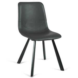 Ezra Leatherette Dining Chair in Dark Grey