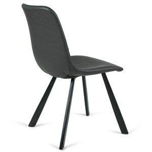 Ezra Leatherette Dining Chair in Dark Grey