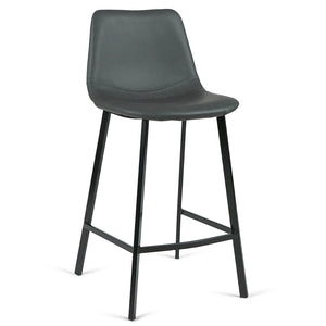 Ezra Leatherette Kitchen Bar Stool in Dark Grey