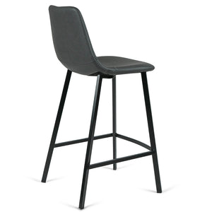 Ezra Leatherette Kitchen Bar Stool in Dark Grey