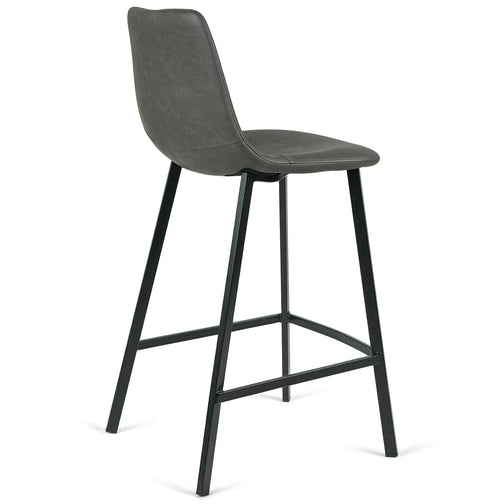 Ezra Leatherette Kitchen Bar Stool in Light Grey