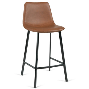 Ezra Leatherette Kitchen Bar Stool in Rust