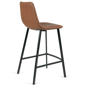 Ezra Leatherette Kitchen Bar Stool in Rust