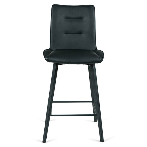 Hayes Leatherette Kitchen Bar Stool in Black