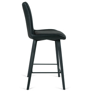 Hayes Leatherette Kitchen Bar Stool in Black