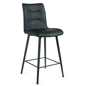 Hayes Leatherette Kitchen Bar Stool in Black