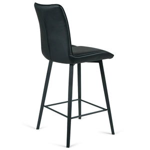 Hayes Leatherette Kitchen Bar Stool in Black