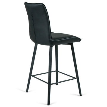 Hayes Leatherette Kitchen Bar Stool in Black