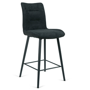 Hayes Fabric Kitchen Bar Stool in Dark Grey