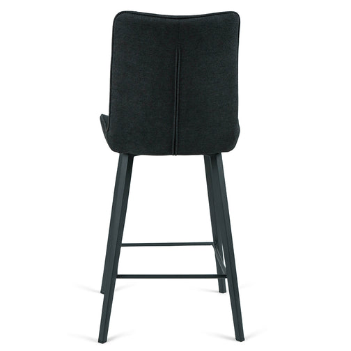 Hayes Fabric Kitchen Bar Stool in Dark Grey