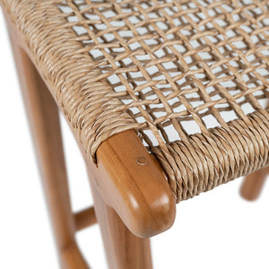 Johansen Rope Backless Bar Stool in Teak/Natural