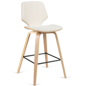 Justin Fabric Bar Stool in Oak/Beige