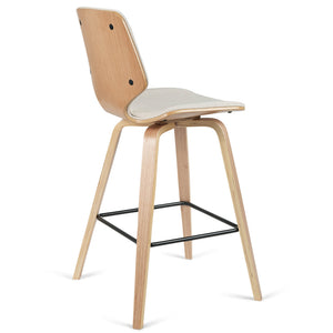 Justin Fabric Bar Stool in Oak/Beige