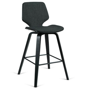 Justin Fabric Bar Stool in Black/Charcoal