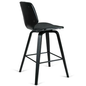 Justin Fabric Bar Stool in Black/Charcoal