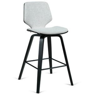 Justin Fabric Bar Stool in Black/Light Grey