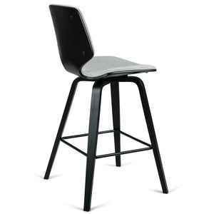 Justin Fabric Bar Stool in Black/Light Grey