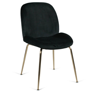 Lathan Velvet Dining Chair in Gold/Black