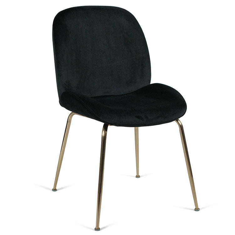 Lathan Velvet Dining Chair in Gold/Black