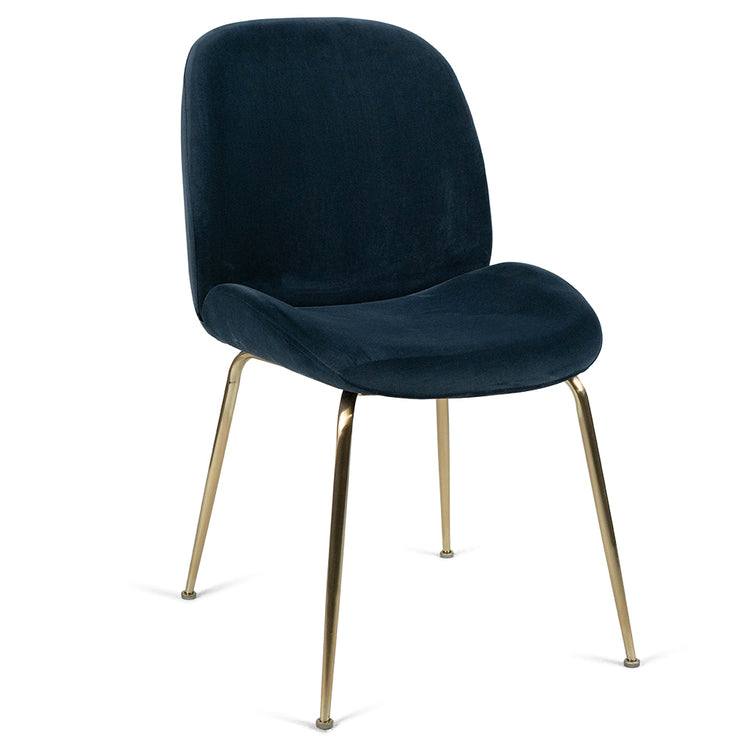 Lathan Velvet Dining Chair in Gold/Ink