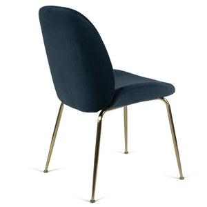 Lathan Velvet Dining Chair in Gold/Ink