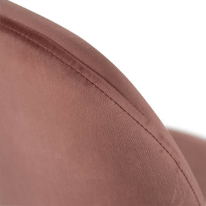 Lathan Velvet Dining Chair in Gold/Blush