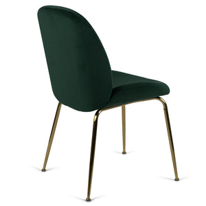 Lathan Velvet Dining Chair in Gold/Emerald