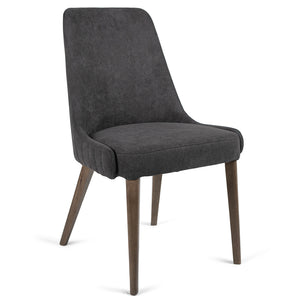 Lawrence Fabric Dining Chair in Dark Grey