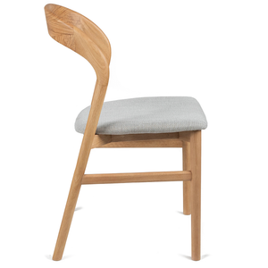 Roland Fabric Dining Chair in Oak/Grey
