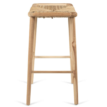 Romey Rope Bar Stool in Teak/Natural