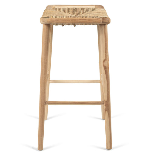 Romey Rope Bar Stool in Teak/Natural