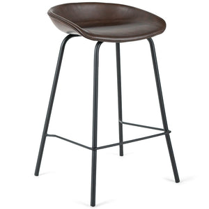 Zac Leatherette Kitchen Bar Stool in Pecan