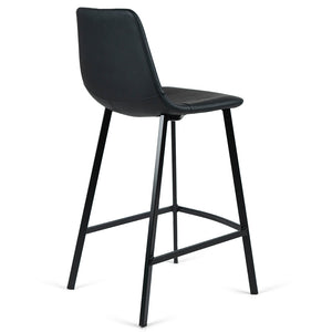 Ezra Leatherette Kitchen Bar Stool in Black