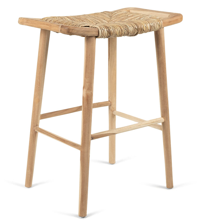 Romey Rope Bar Stool in Teak/Natural