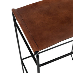 Tate 67cm Leather Kitchen Bar Stool in Black/Brown