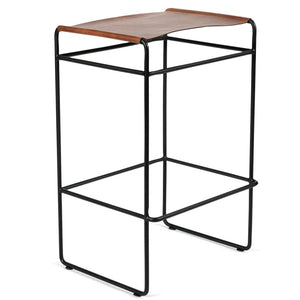 Tate 67cm Leather Kitchen Bar Stool in Black/Brown