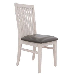 Baker Leatherette Dining Chair in White Wash/Grey