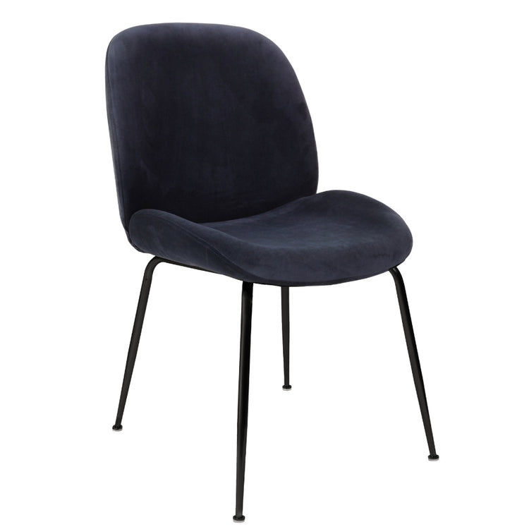 Lathan Velvet Dining Chair in Black/Ink